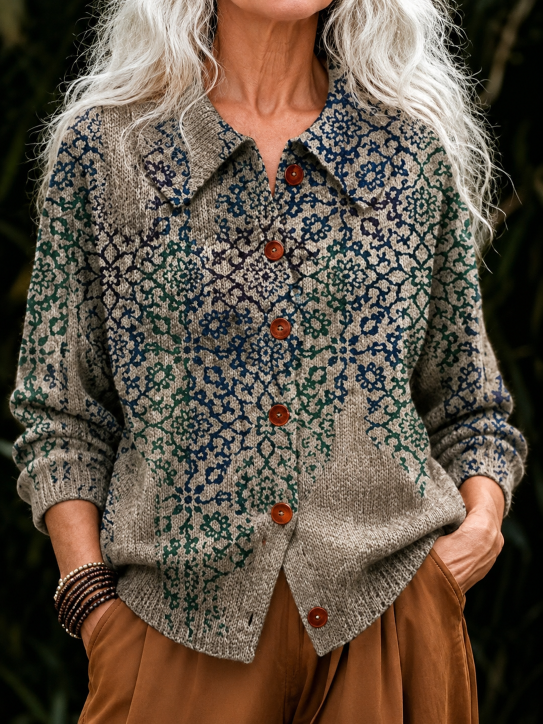 Chemise en Maille à Carreaux pour Femme