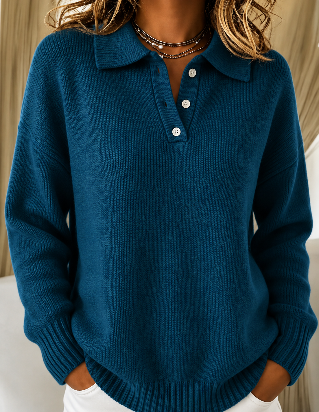 Chemise en Maille à Carreaux pour Femme
